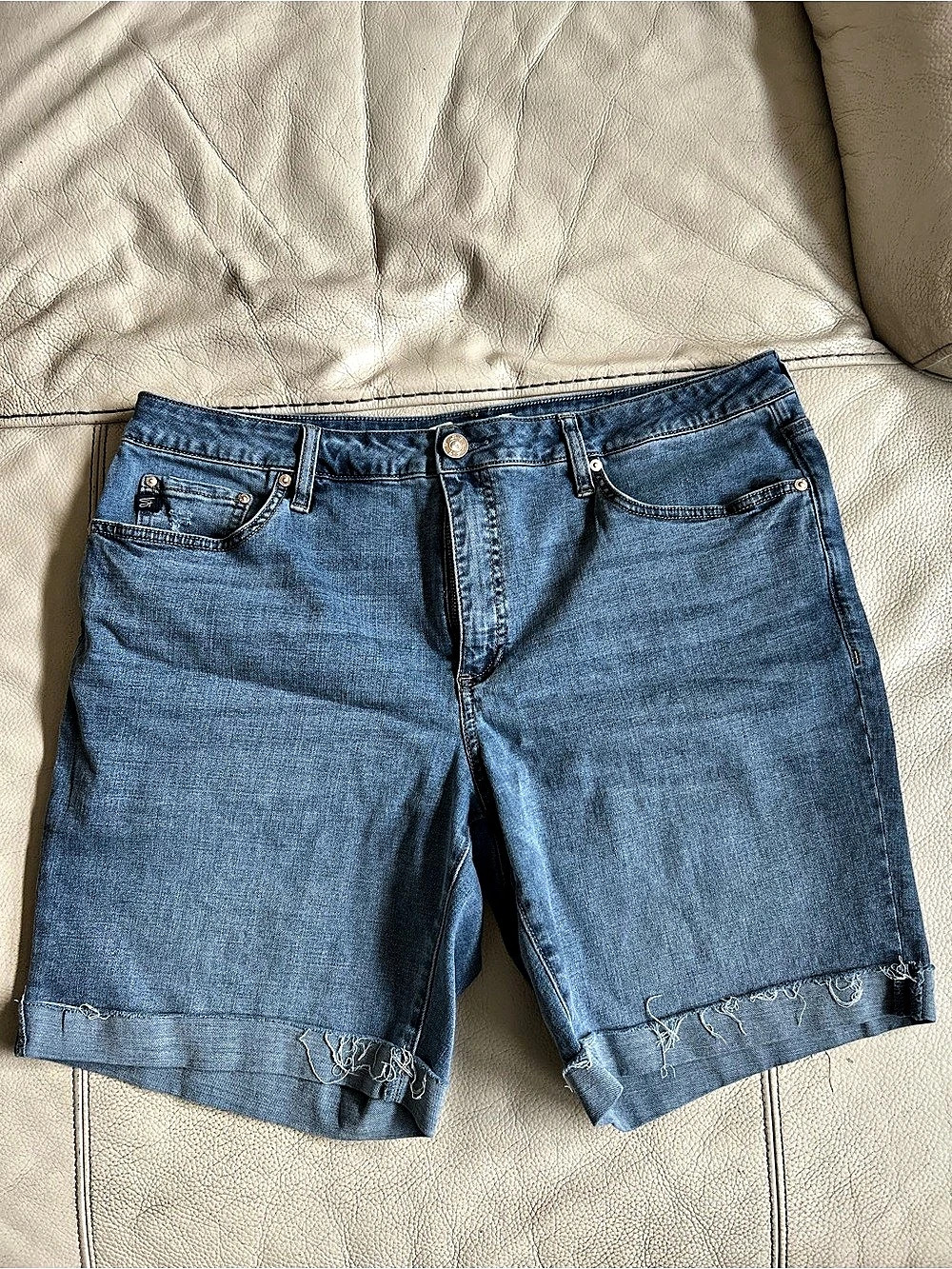 Seven 7 Relaxed Bermuda Denim Bermuda Shorts Blue, Size 16
